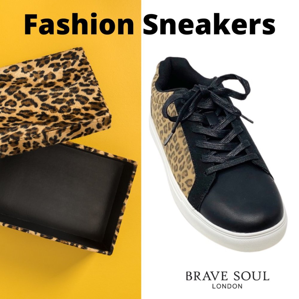 NWOT Men's Brave Soul London Leopard Sneakers